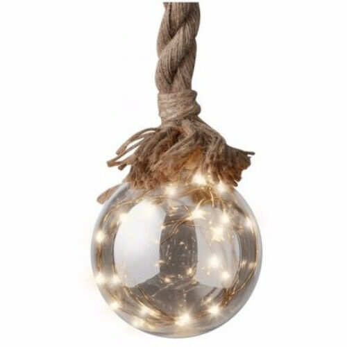 SMOKEY GREY LED BULB ON ROPE, 13CM