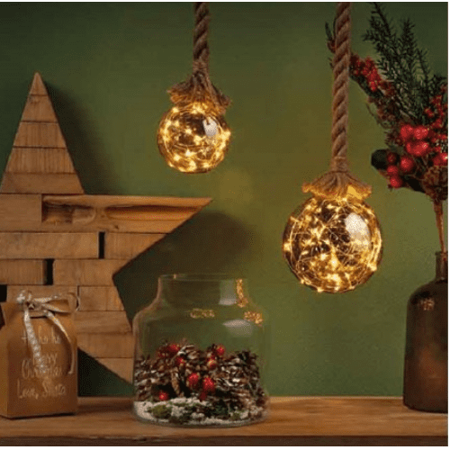 SMOKEY GREY LED BULB ON ROPE, 13CM