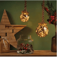 SMOKEY GREY LED BULB ON ROPE, 13CM