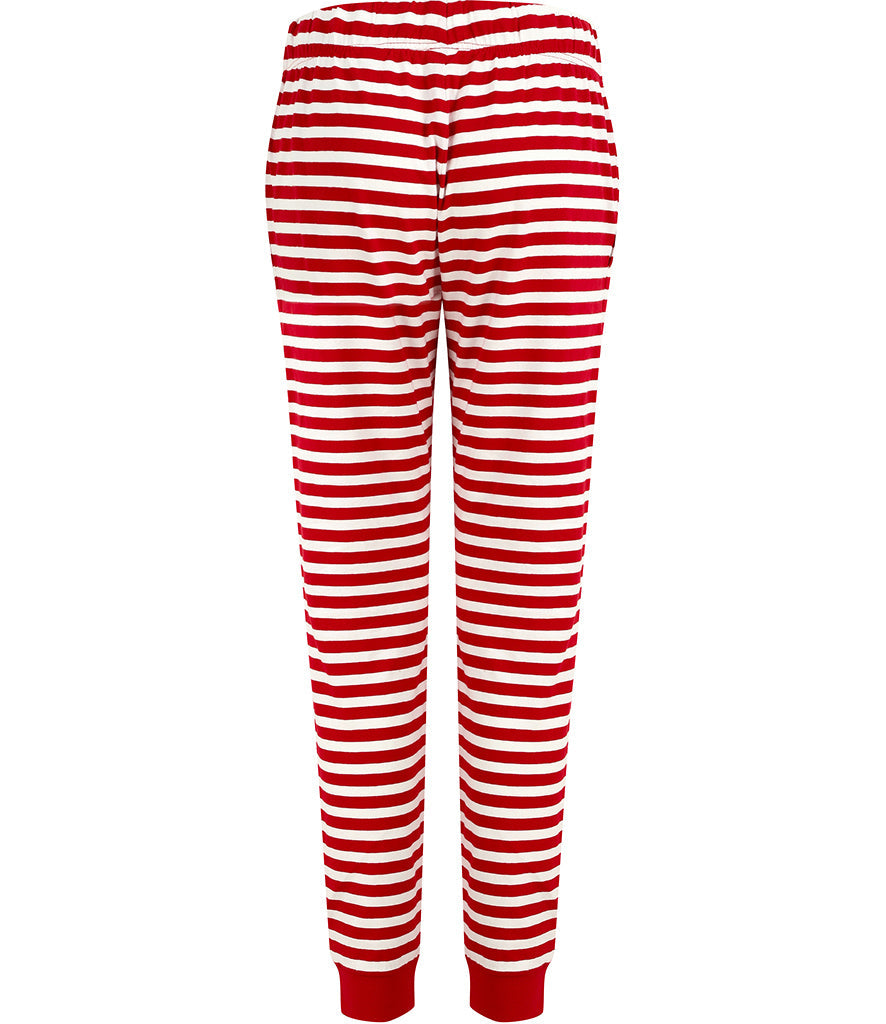 Ladies Lounge Pants-Navy/white stripes